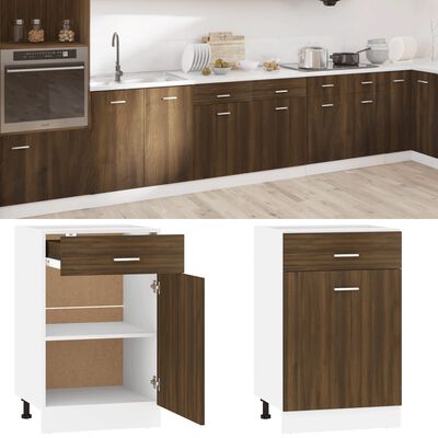 vidaXL Drawer Bottom Cabinet Lyon Brown Oak 50x46x81.5 cm Engineered Wood, brown oak vidaXL Drawer Bottom Cabinet Lyon Brown Oak 50x46x81.5 cm Engineered Wood