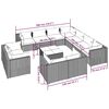 vidaXL 12 Piece Garden Lounge Set with Cushions Grey Poly Rattan