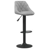 vidaXL Bar Stool Light Grey Velvet, light grey vidaXL Bar Stool Light Grey Velvet
