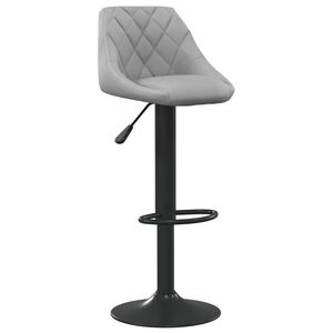 vidaXL Bar Stool Light Grey Velvet