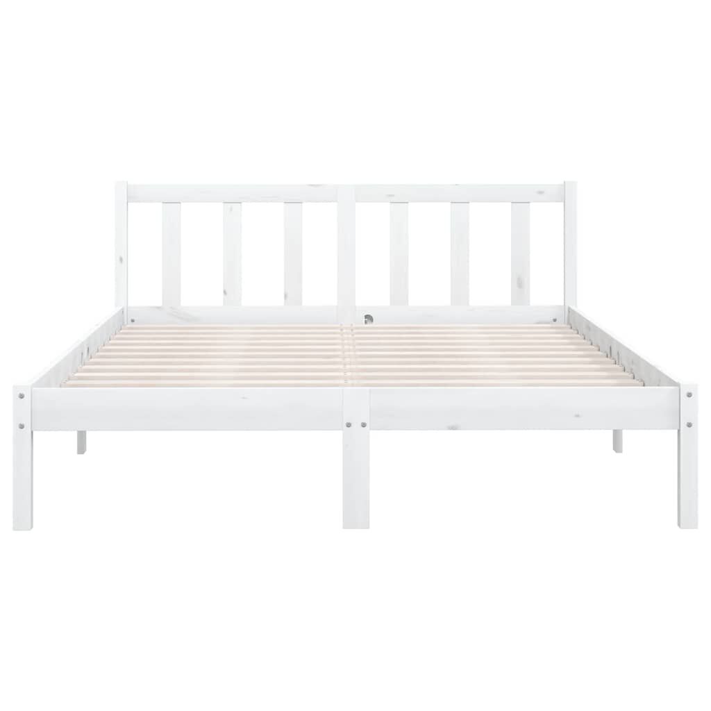 vidaXL Bed Frame without Mattress White Solid Wood 160x200 cm