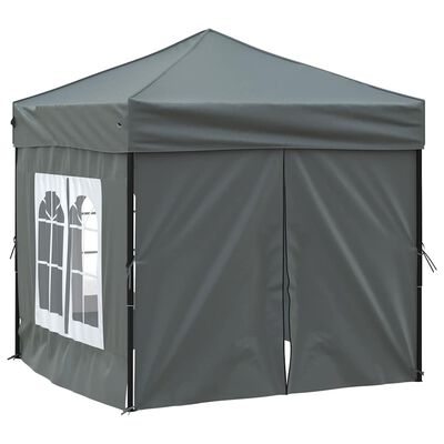 vidaXL Folding Party Tent with Sidewalls Anthracite 2x2 m, anthracite vidaXL Folding Party Tent with Sidewalls Anthracite 2x2 m
