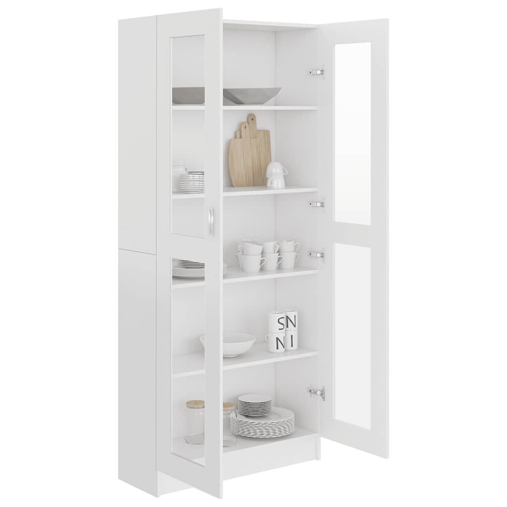 vidaXL Vitrine Cabinet White 82.5x30.5x185.5 cm Engineered Wood