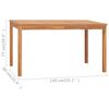 vidaXL 7 Piece Garden Dining Set 140x80 cm Solid Teak Wood