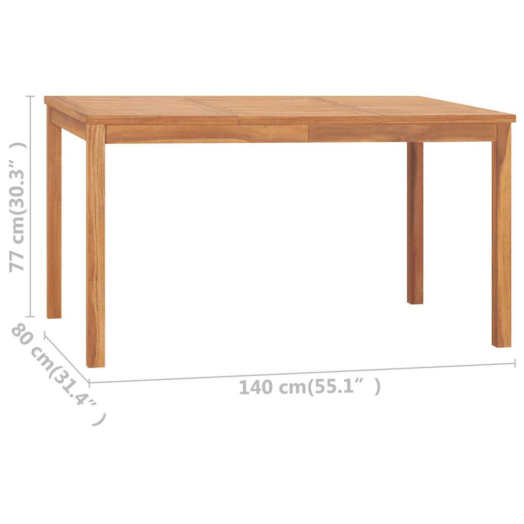 vidaXL 7 Piece Garden Dining Set Solid Teak Wood