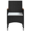 vidaXL 5 Piece Outdoor Dining Set with Cushions Black