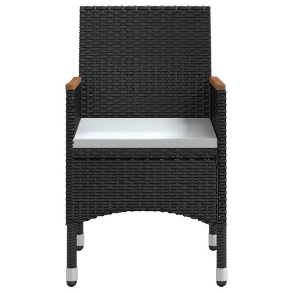 vidaXL 5 Piece Outdoor Dining Set with Cushions Black