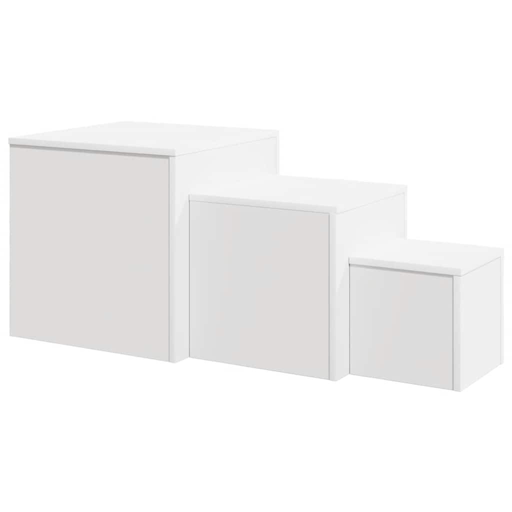 vidaXL Side Tables 3 pcs White Engineered Wood