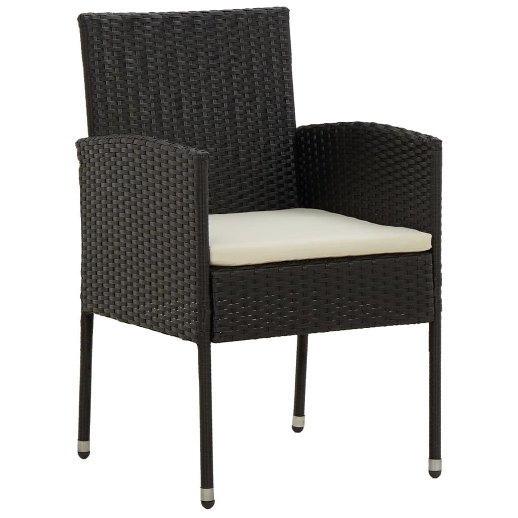 vidaXL 5 Piece Outdoor Dining Set Poly Rattan Black