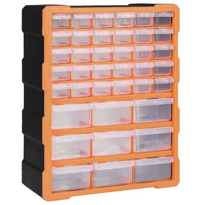 vidaXL Multi-drawer Organiser with 39 Drawers 38x16x47 cm, orange and black vidaXL Multi-drawer Organiser with 39 Drawers 38x16x47 cm