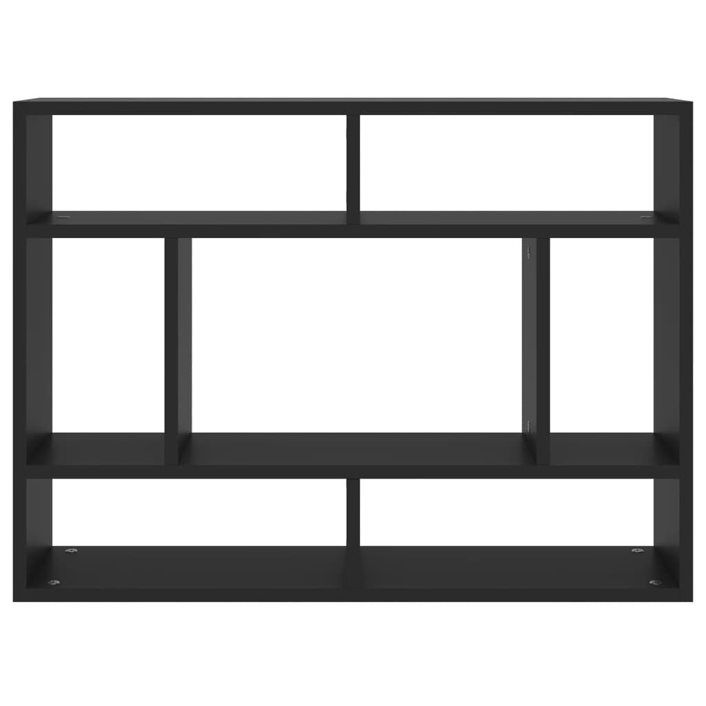 vidaXL Wall Shelf Black 75x16x55 cm Engineered Wood