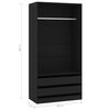 vidaXL Wardrobe Black 100x50x200 cm Engineered Wood