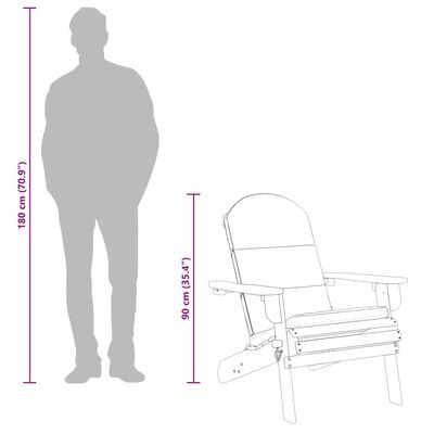 vidaXL Adirondack Garden Chair with Cushions Solid Wood Acacia, brown and cream vidaXL Adirondack Garden Chair with Cushions Solid Wood Acacia