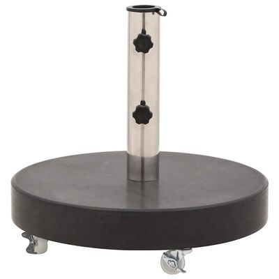 vidaXL Parasol Base Granite 30 kg Round Black, Black vidaXL Parasol Base Granite 30 kg Round Black