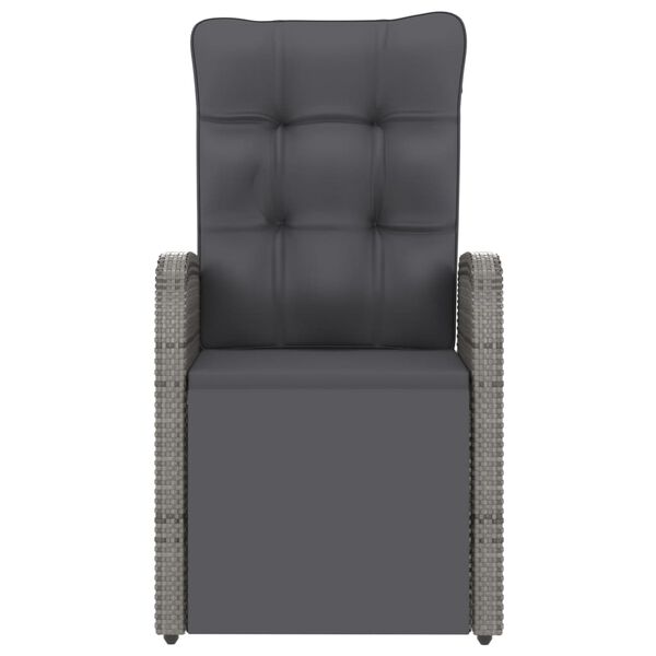 vidaXL 11 Piece Outdoor Dining Set with Cushions Poly Rattan Grey