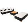 vidaXL 6 Piece Garden Lounge Set with Cushions Poly Rattan Black