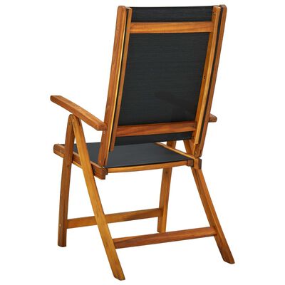 vidaXL Folding Garden Chairs 2 pcs Solid Acacia Wood and Textilene