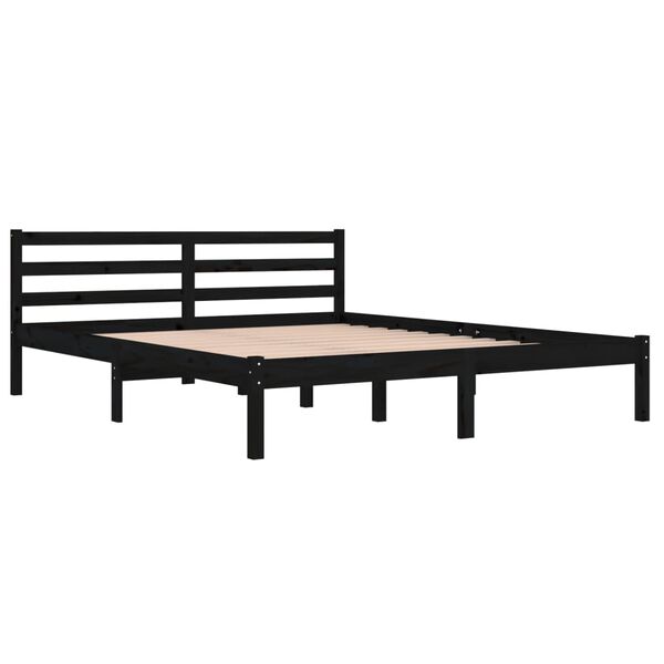 vidaXL Bed Frame without Mattress Solid Wood Pine 160x200cm Black