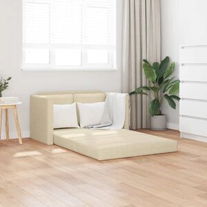 vidaXL Floor Sofa Bed 2-in-1 Cream 112x174x55 cm Fabric