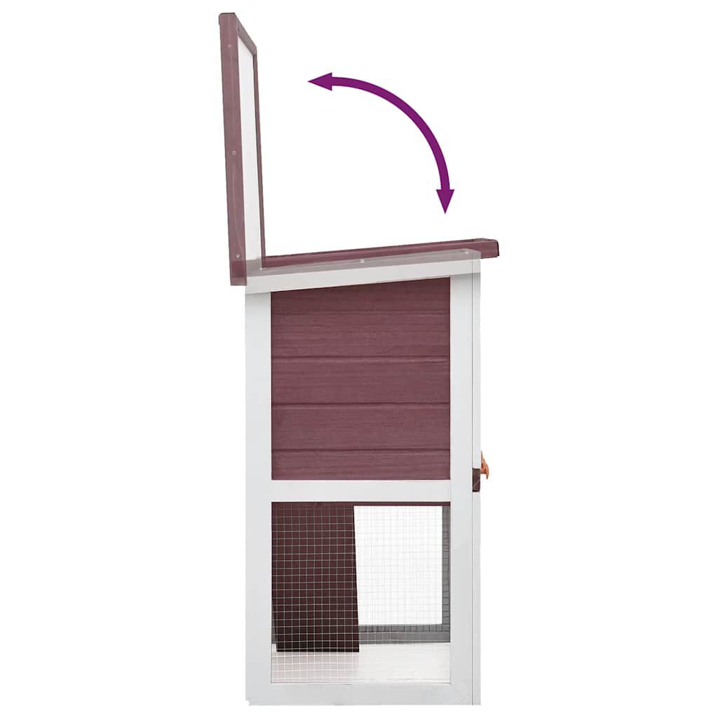 vidaXL Outdoor Rabbit Hutch 1 Door Brown Wood