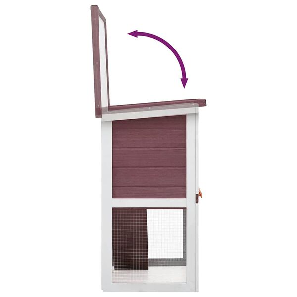 vidaXL Outdoor Rabbit Hutch 1 Door Brown Wood