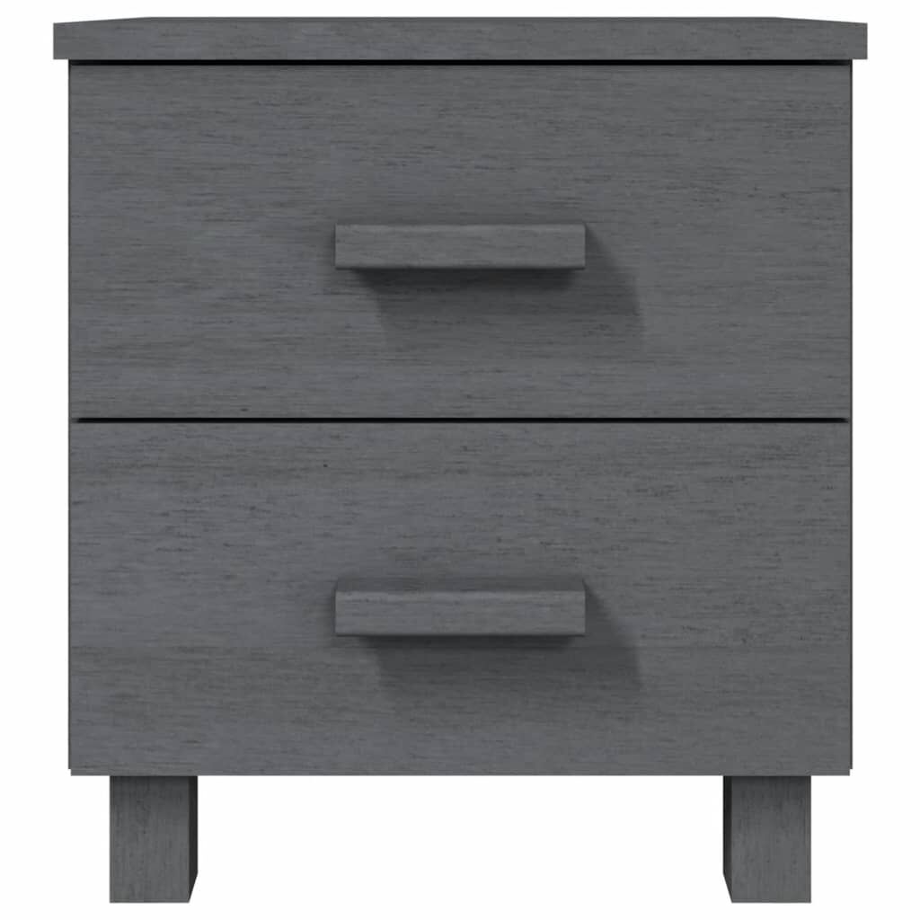 vidaXL Bedside Cabinets HAMAR 2 pcs Dark Grey 40x35x44.5 cm Solid Wood, dark grey vidaXL Bedside Cabinets HAMAR 2 pcs Dark Grey 40x35x44.5 cm Solid Wood
