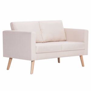 vidaXL 2-Seater Sofa Fabric Cream