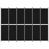 vidaXL 6-Panel Room Divider Black 300x220 cm Fabric
