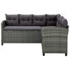 vidaXL 6 Piece Garden Lounge Set with Cushions Poly Rattan Grey