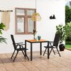 vidaXL 3 Piece Garden Dining Set Black and Brown