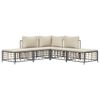 vidaXL 5 Piece Garden Lounge Set with Cushions Anthracite Poly Rattan