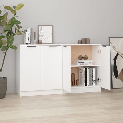 vidaXL Sideboards 2 pcs White 60x30x70 cm Engineered Wood, white vidaXL Sideboards 2 pcs White 60x30x70 cm Engineered Wood