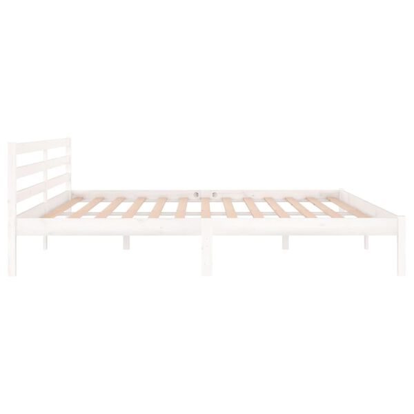 vidaXL Bed Frame without Mattress Solid Wood Pine 200x200cm White
