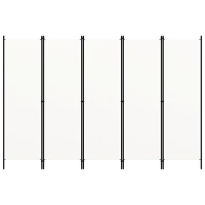 vidaXL 5-Panel Room Divider White 250x180 cm, white vidaXL 5-Panel Room Divider White 250x180 cm