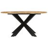 vidaXL Dining Table Ø150x76 cm Solid Rough Wood Mango