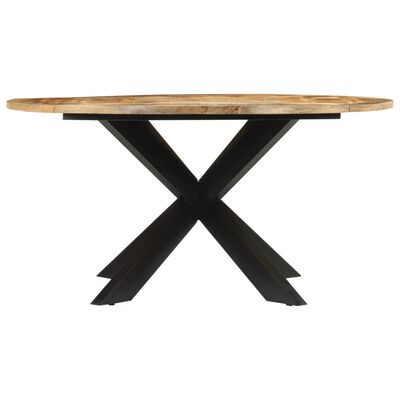 vidaXL Dining Table Ø150x76 cm Solid Rough Wood Mango,  vidaXL Dining Table Ø150x76 cm Solid Rough Wood Mango