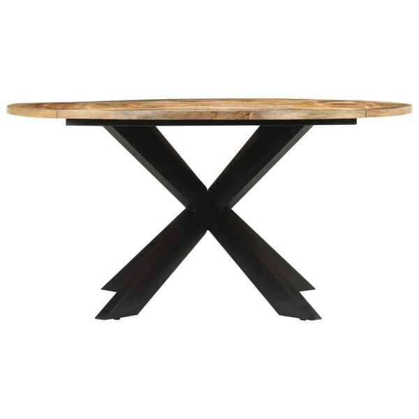 vidaXL Dining Table Ø150x76 cm Solid Rough Wood Mango