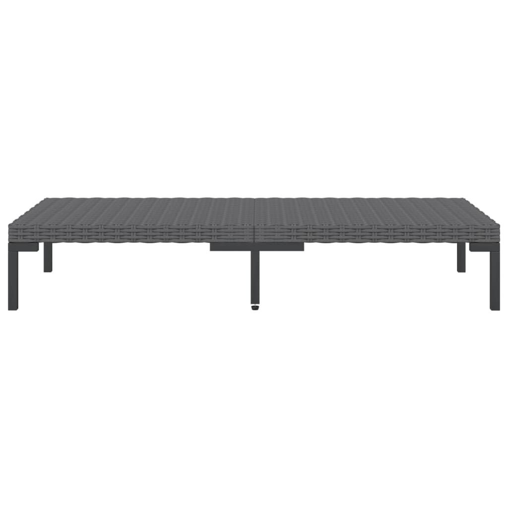 vidaXL 11 Piece Garden Lounge Set with Cushions Poly Rattan Dark Grey