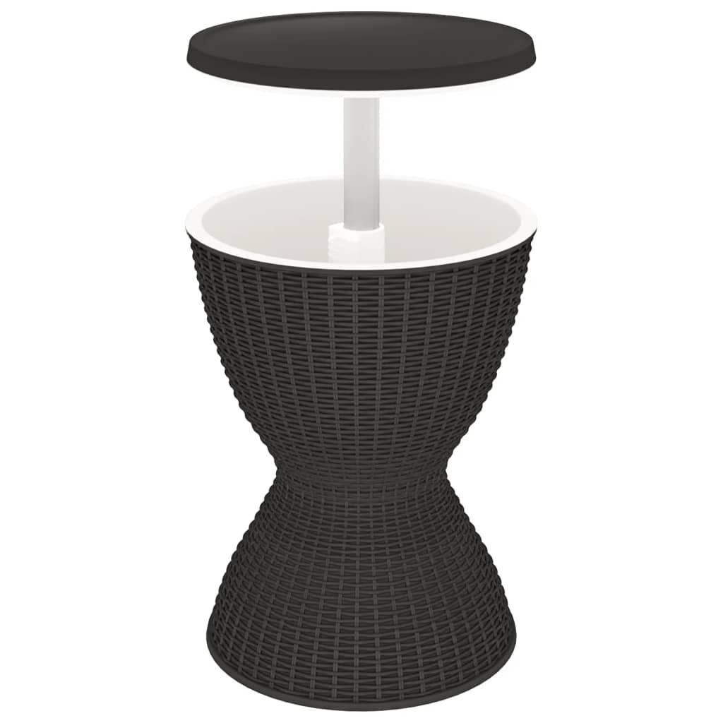vidaXL 3-in-1 Ice Cooler Table Black Polypropylene