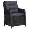 vidaXL Garden Chairs 2 pcs with Cushions Poly Rattan Black