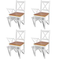 vidaXL Dining Chairs 4 pcs White Pinewood
