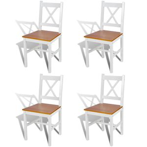 vidaXL Dining Chairs 4 pcs White Pinewood