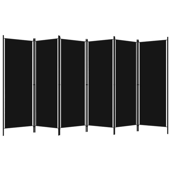 vidaXL 6-Panel Room Divider Black 300x180 cm