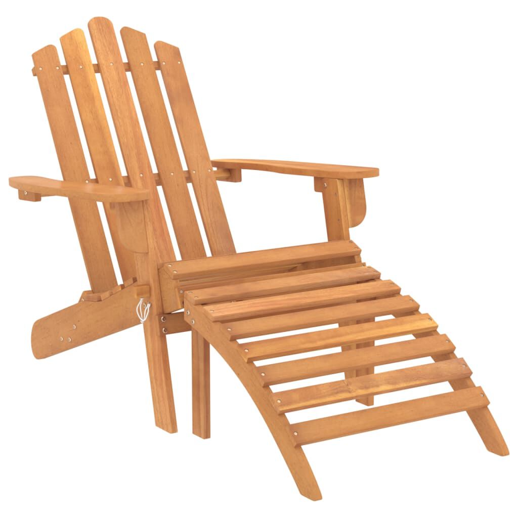 vidaXL Garden Adirondack Chairs with Footrests 2 pcs Solid Wood Acacia