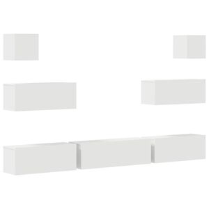 vidaXL 7 Piece TV Cabinet Set White Engineered Wood