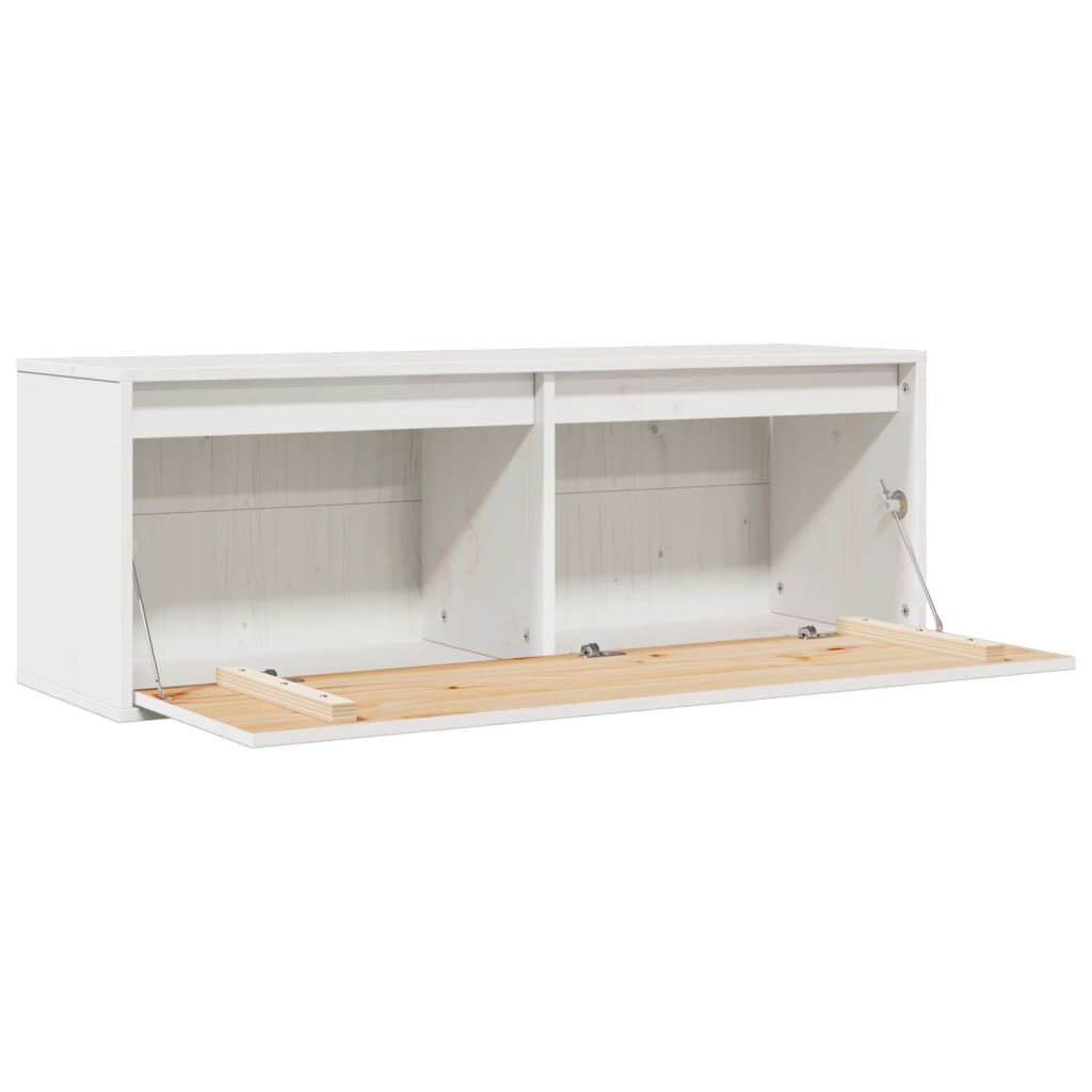 vidaXL Wall Cabinet White 100x30x35 cm Solid Wood Pine