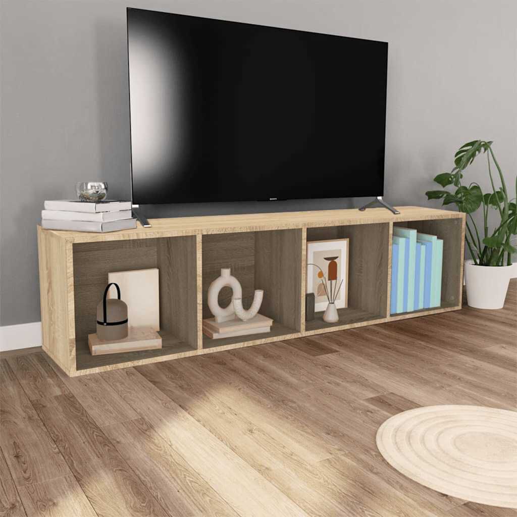 vidaXL Book Cabinet/TV Cabinet Sonoma Oak 36x30x143 cm Engineered Wood