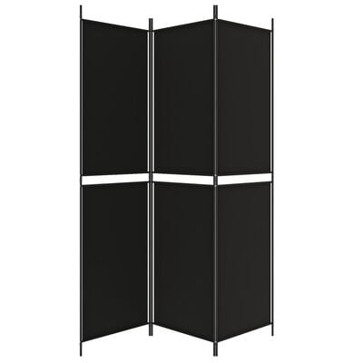 vidaXL 3-Panel Room Divider Black 150x200 cm Fabric, black vidaXL 3-Panel Room Divider Black 150x200 cm Fabric