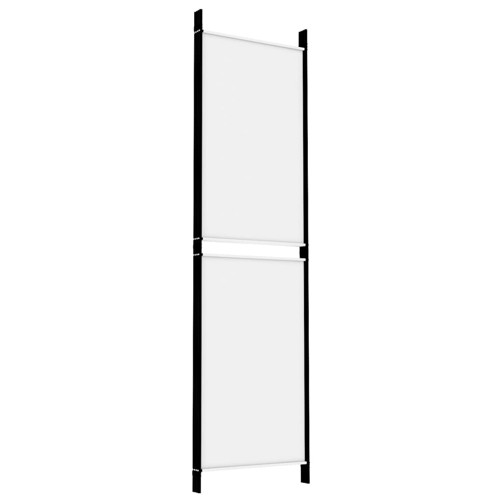 vidaXL 4-Panel Room Divider White 200x180 cm Fabric