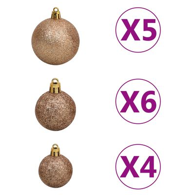 vidaXL Artificial Half Pre-lit Christmas Tree with Ball Set Green 150 cm